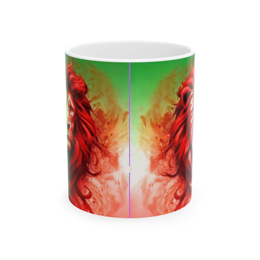 SoulSpark Harmony Lion & Sun Glow Mug | Fiery Guardian Ritual – 11oz or 15oz